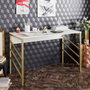 Hanah Home Mesa de estudio Tuna - Gold Dorado y Blanco